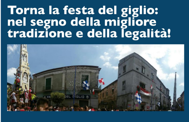 Crispano. Torna la festa dei gigli: l’annuncio del sindaco