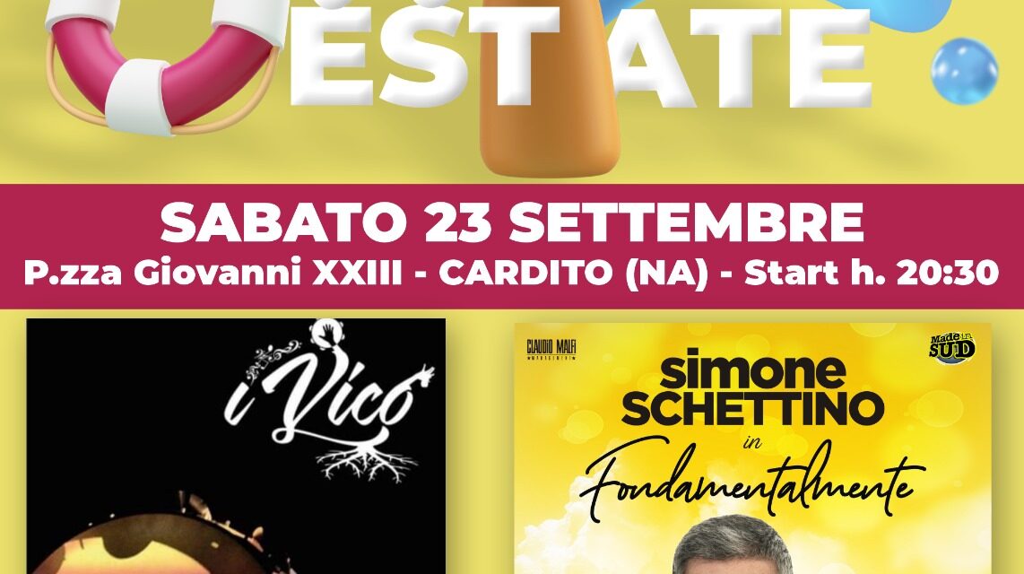 Cardito. Sabato 23 settembre, lo spettacolo di Simone Schettino in piazza Giovanni XIII